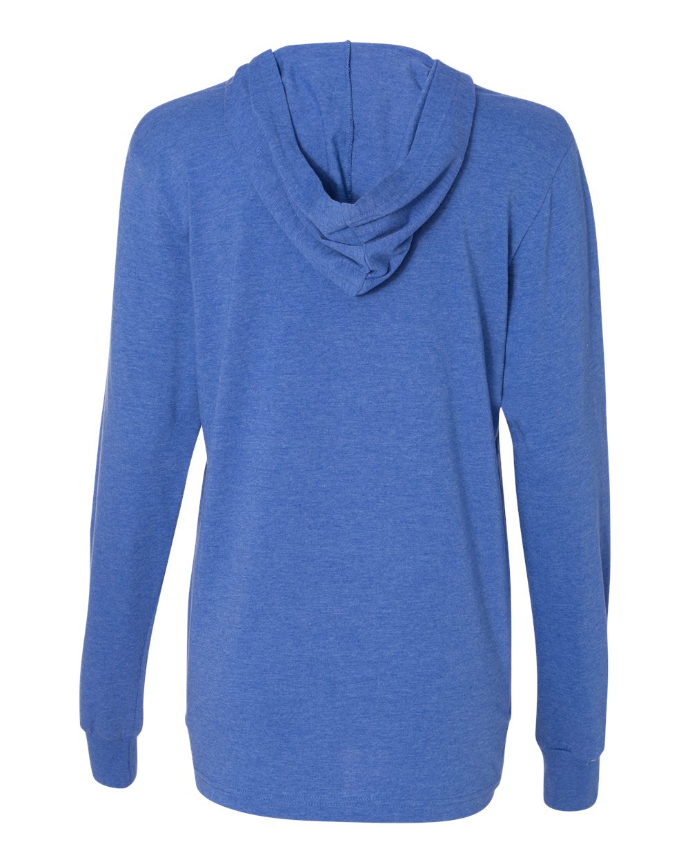 Unisex Jersey Hooded Long Sleeve Tee - Back - B82006742 - Heather True Royal