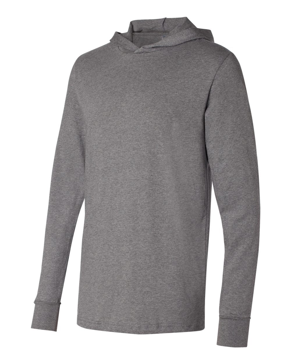 Unisex Jersey Hooded Long Sleeve Tee - Side - B82006072 - Deep Heather
