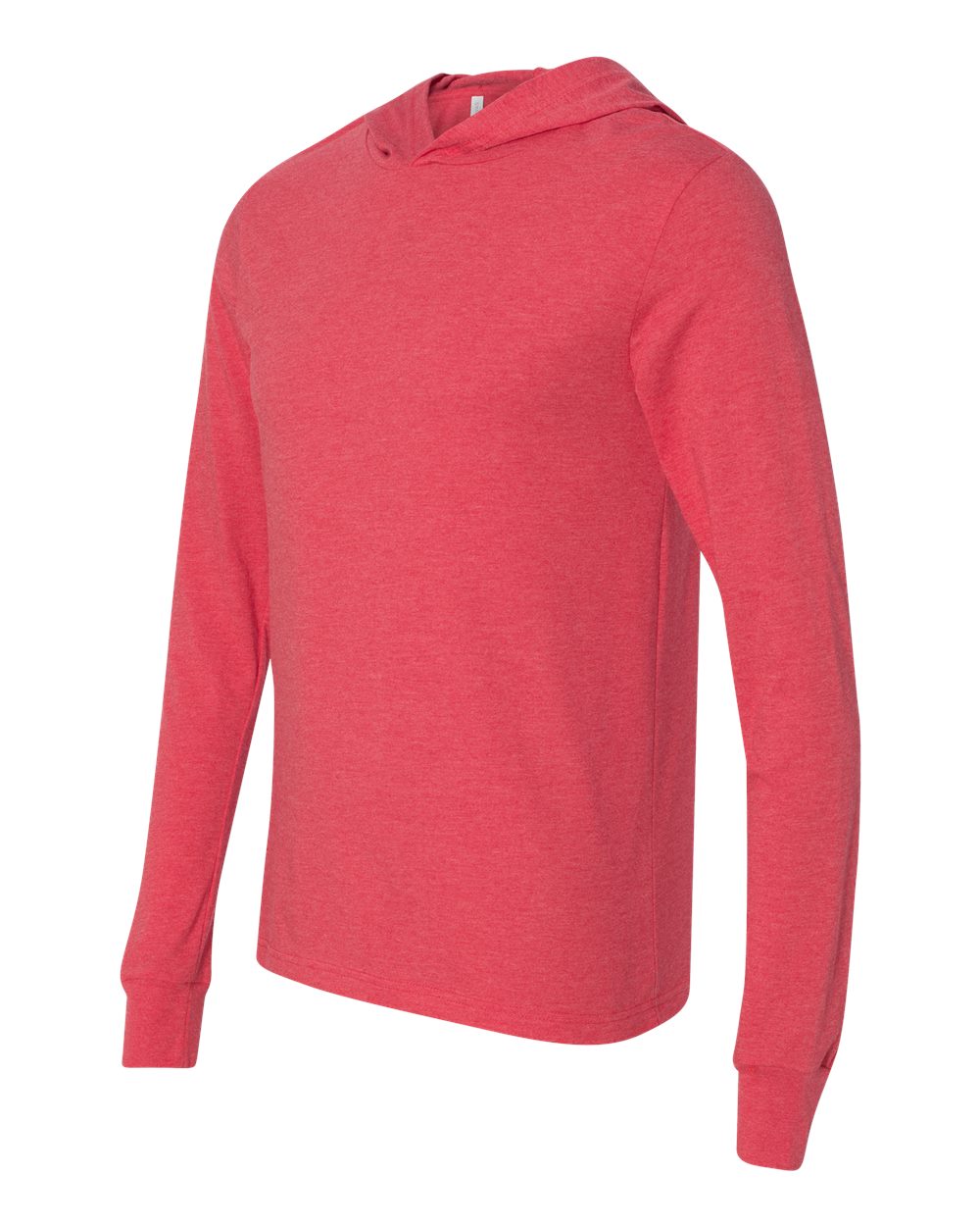 Unisex Jersey Hooded Long Sleeve Tee - Side - B82006712 - Heather Red