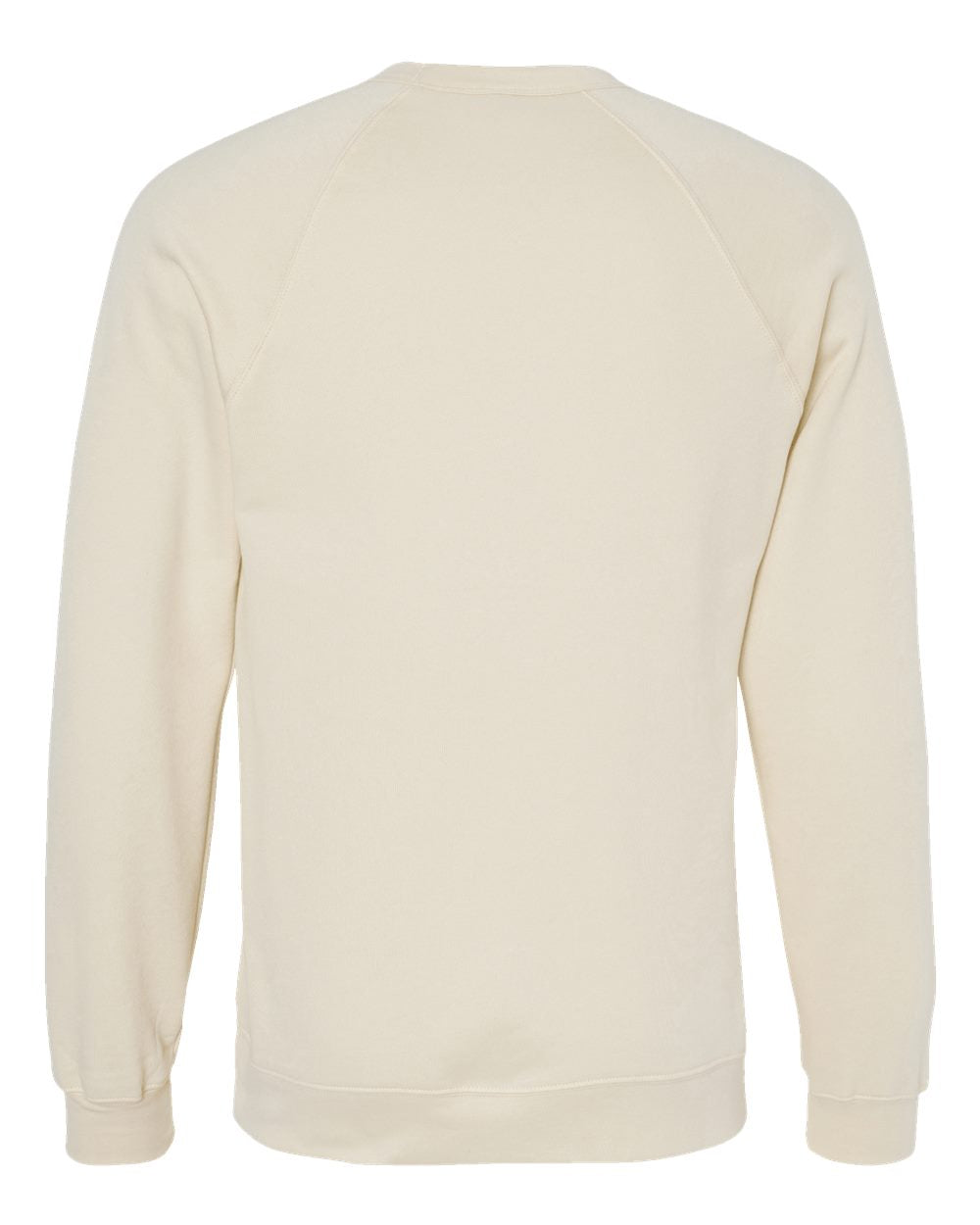 Unisex Sponge Fleece Raglan Crewneck Sweatshirt - Back - B85106002 - Natural