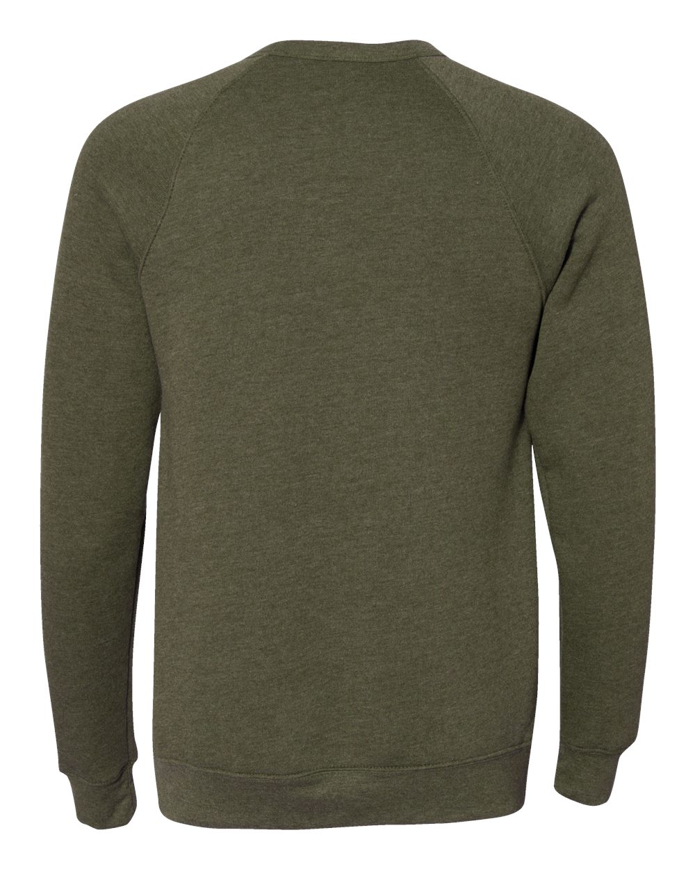Unisex Sponge Fleece Raglan Crewneck Sweatshirt - Back - B85106032 - Heather Olive