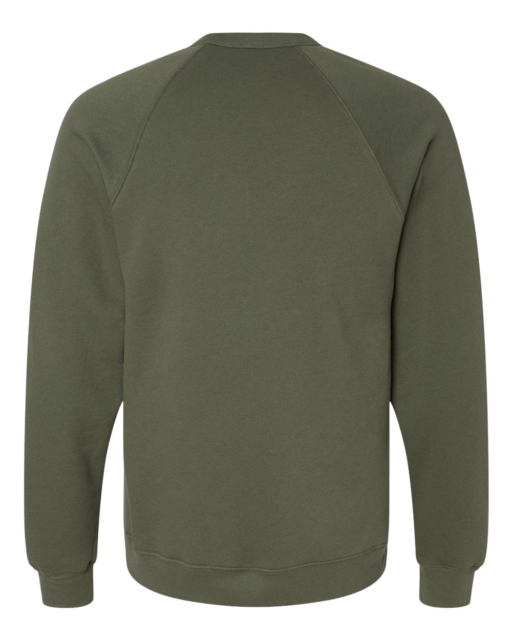 Unisex Sponge Fleece Raglan Crewneck Sweatshirt - Back - B85106082 - Military Green