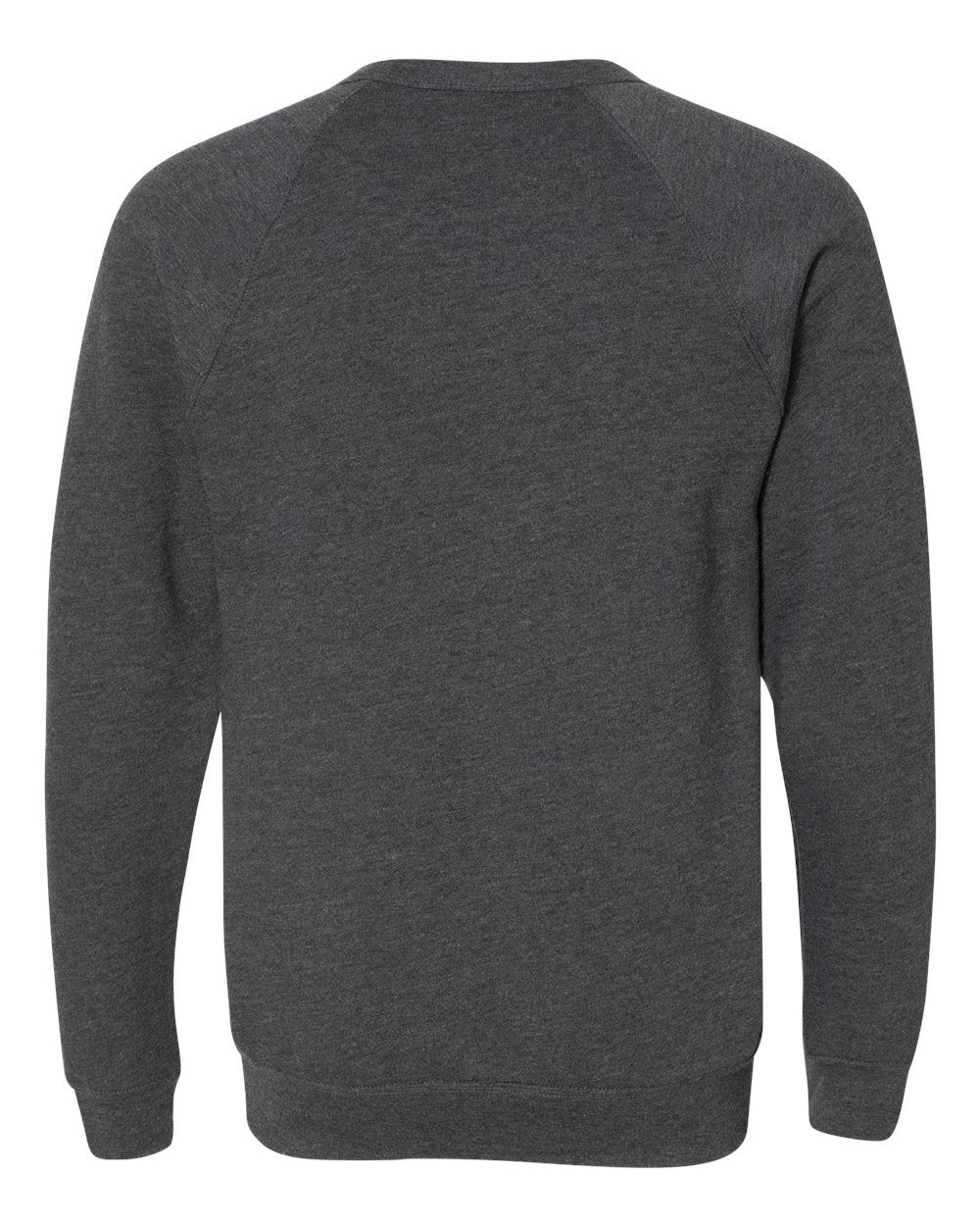 Unisex Sponge Fleece Raglan Crewneck Sweatshirt - Back - B85106102 - Dark Grey Heather
