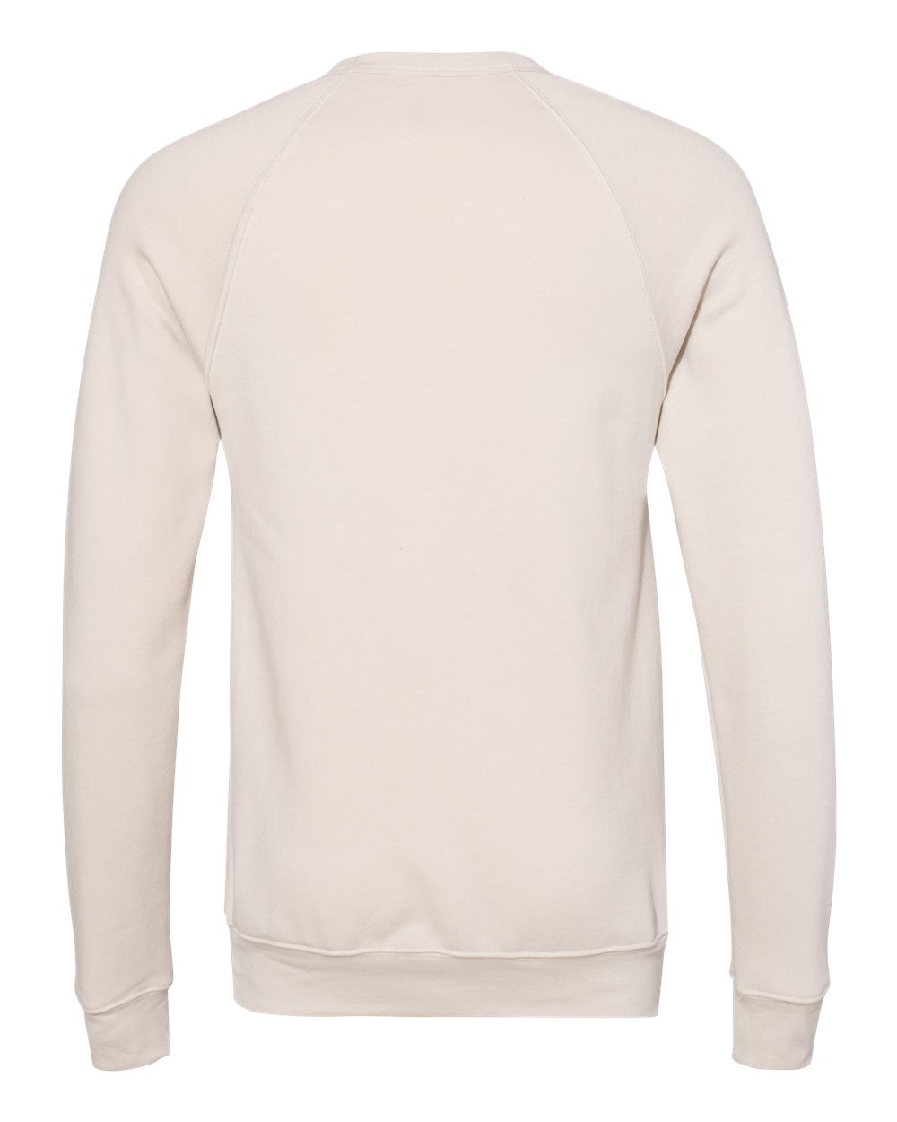 Unisex Sponge Fleece Raglan Crewneck Sweatshirt - Back - B85106152 - Heather Dust