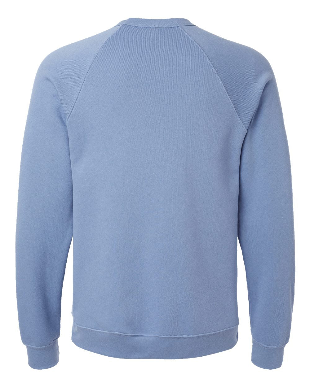 Unisex Sponge Fleece Raglan Crewneck Sweatshirt - Back - B85106192 - Lavender Blue