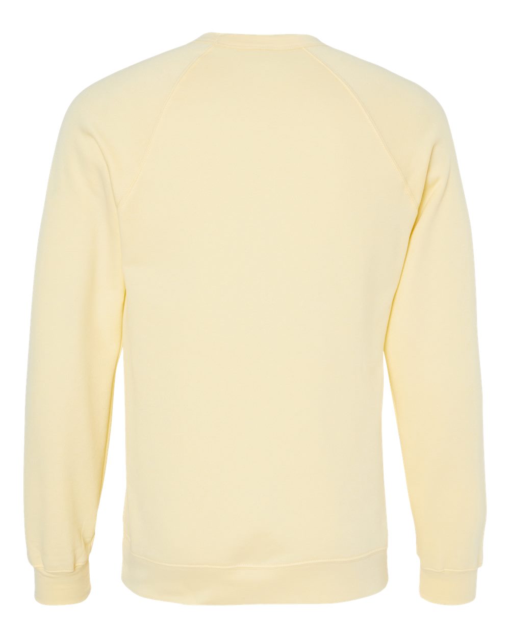 Unisex Sponge Fleece Raglan Crewneck Sweatshirt - Back - B85106242 - French Vanilla
