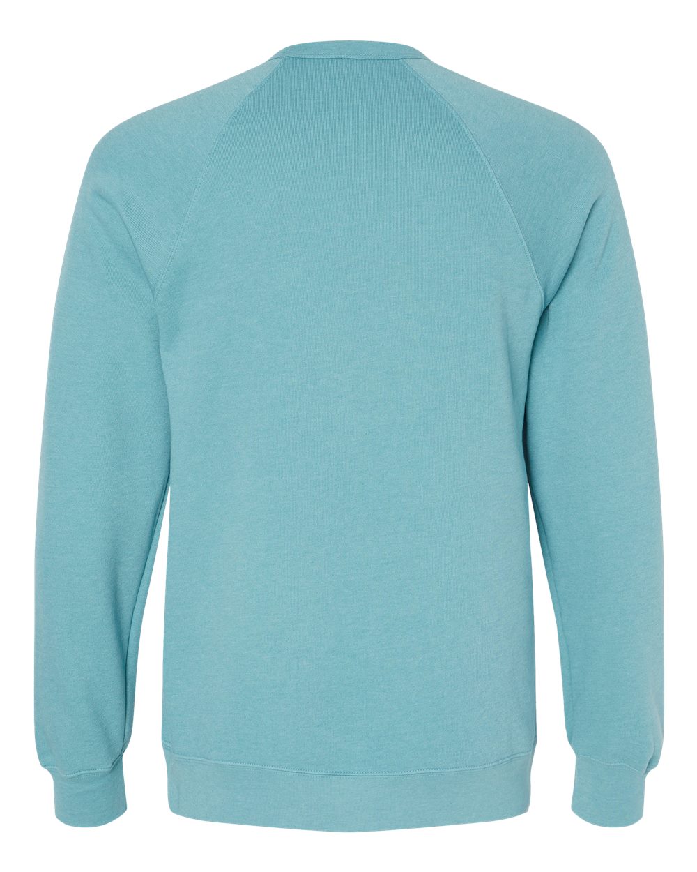 Unisex Sponge Fleece Raglan Crewneck Sweatshirt - Back - B85106262 - Heather Blue Lagoon