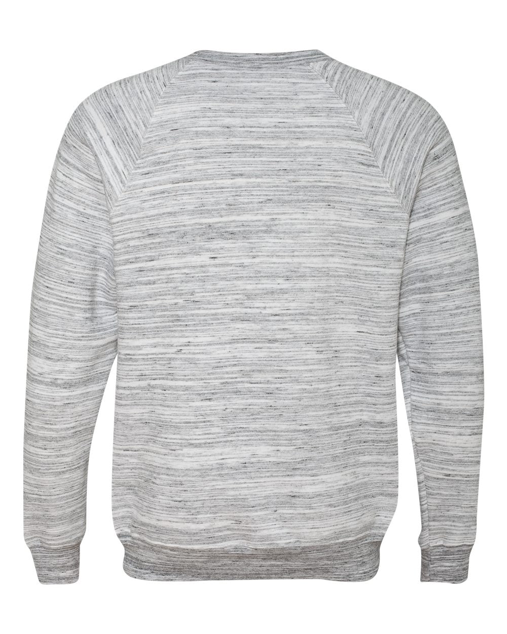 Unisex Sponge Fleece Raglan Crewneck Sweatshirt - Back - B85106362 - Light Grey Marble