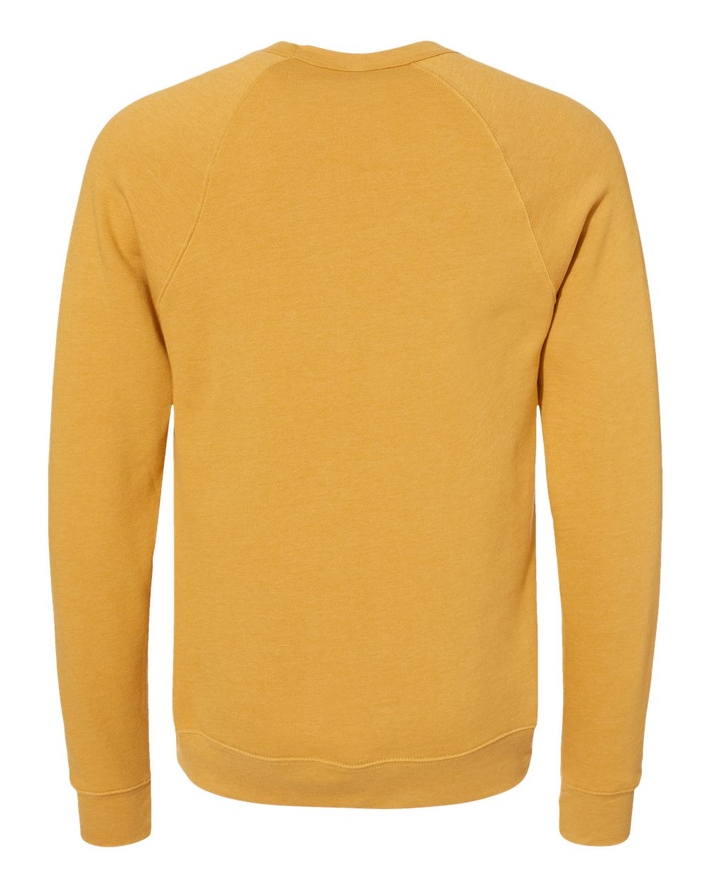 Unisex Sponge Fleece Raglan Crewneck Sweatshirt - Back - B85106402 - Heather Mustard