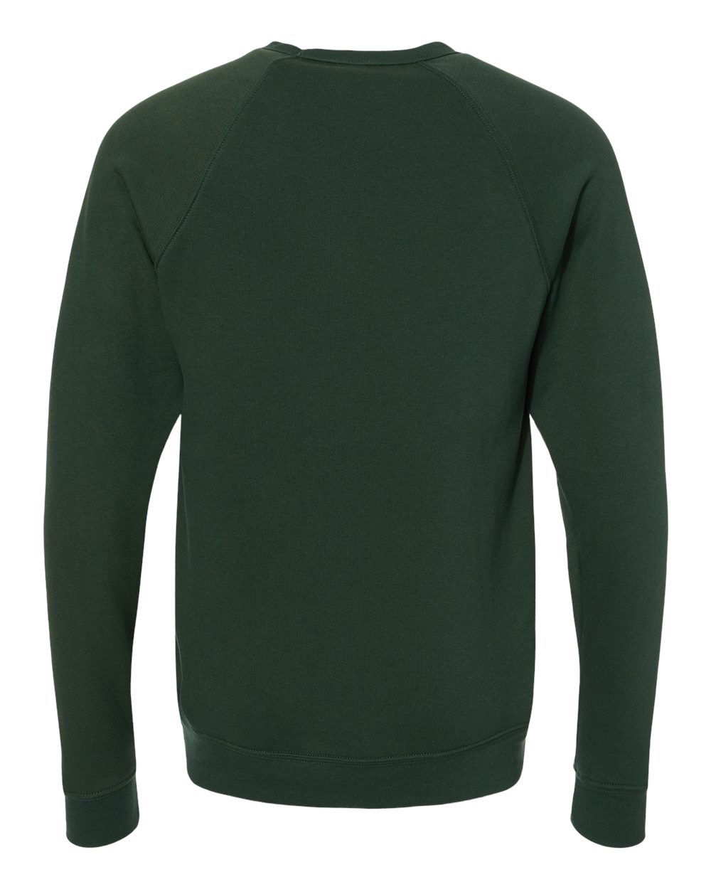 Unisex Sponge Fleece Raglan Crewneck Sweatshirt - Back - B85106522 - Forest