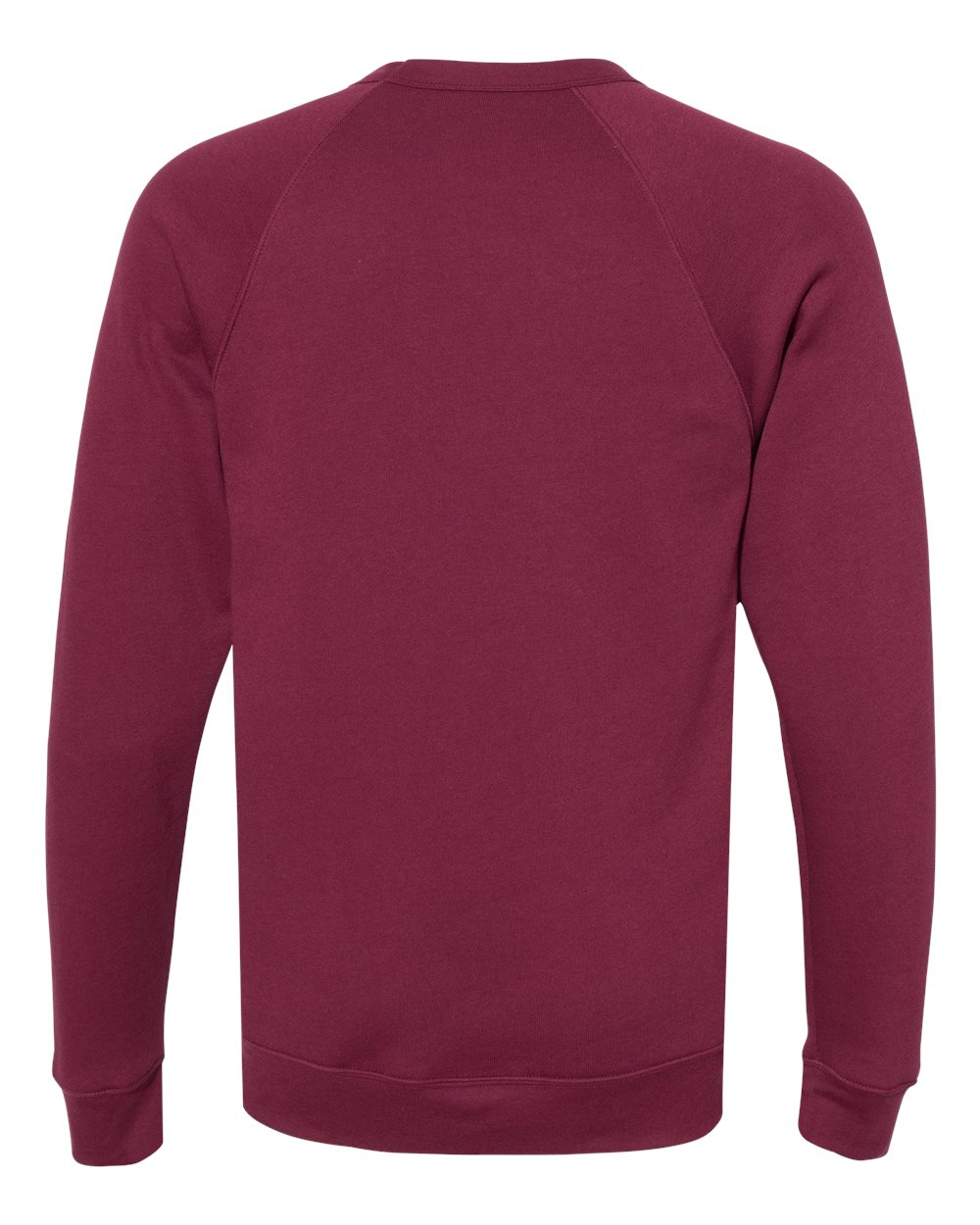Unisex Sponge Fleece Raglan Crewneck Sweatshirt - Back - B85106532 - Maroon