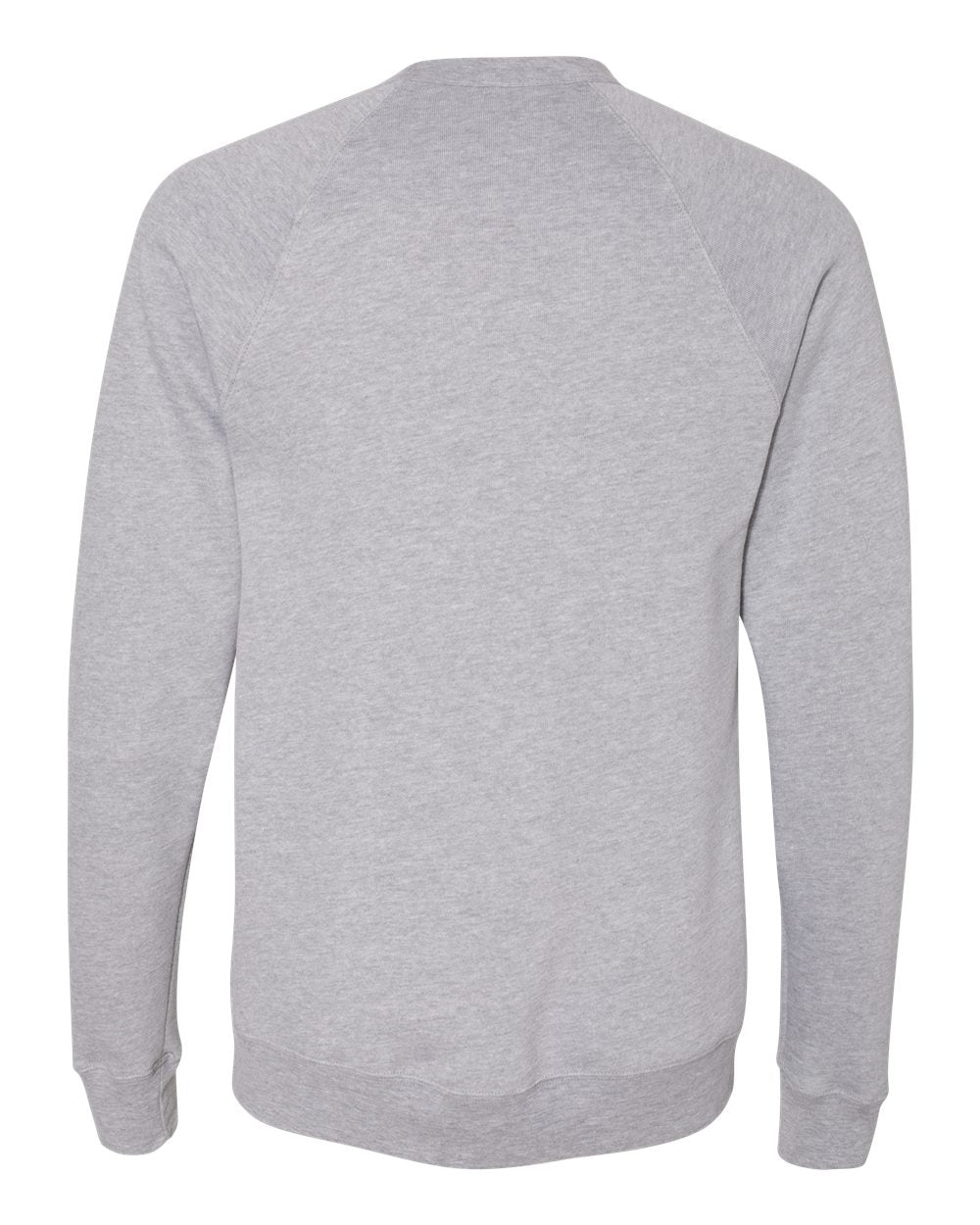Unisex Sponge Fleece Raglan Crewneck Sweatshirt - Back - B85106572 - Athletic Heather