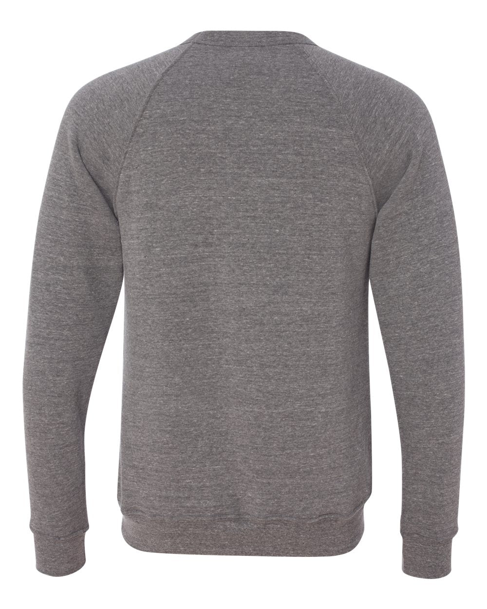 Unisex Sponge Fleece Raglan Crewneck Sweatshirt - Back - B85106582 - Grey Triblend