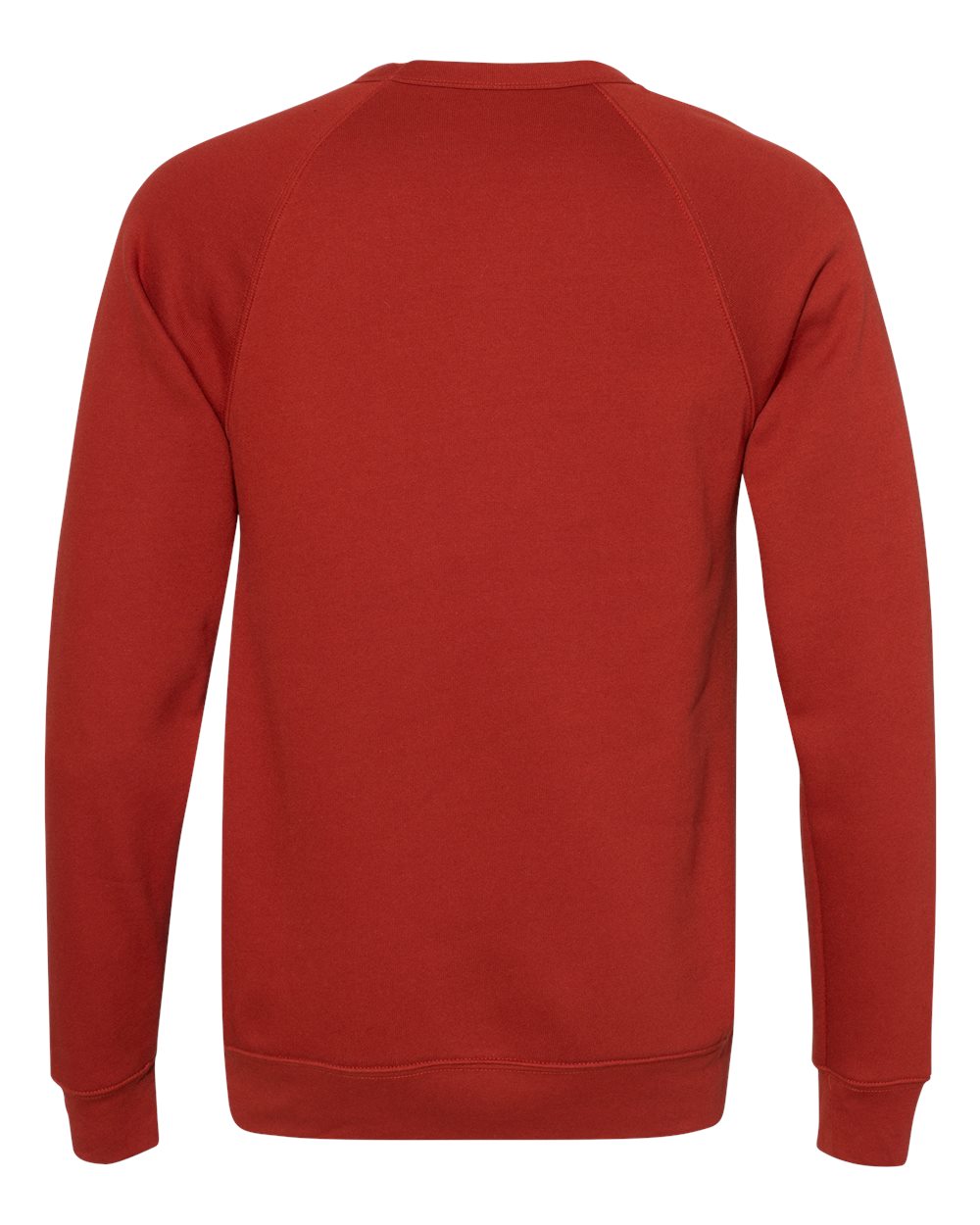 Unisex Sponge Fleece Raglan Crewneck Sweatshirt - Back - B85106612 - Brick
