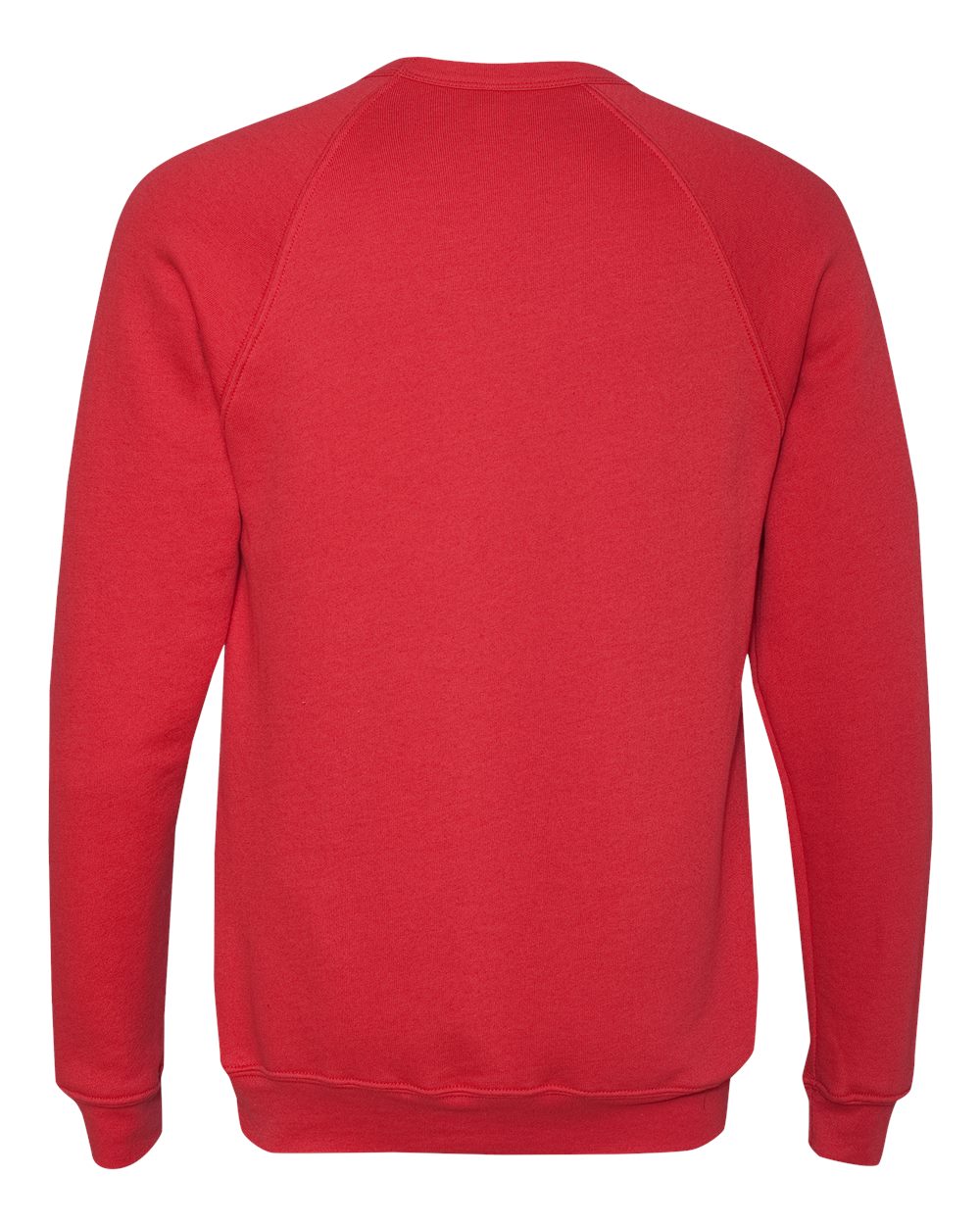Unisex Sponge Fleece Raglan Crewneck Sweatshirt - Back - B85106622 - Red