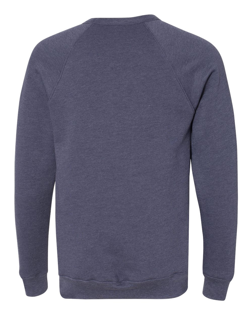 Unisex Sponge Fleece Raglan Crewneck Sweatshirt - Back - B85106632 - Heather Navy