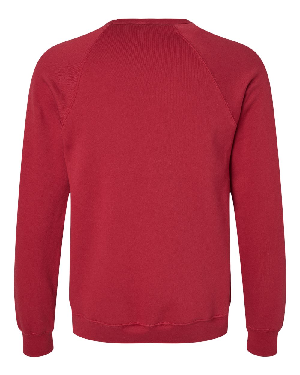 Unisex Sponge Fleece Raglan Crewneck Sweatshirt - Back - B85106642 - Cardinal