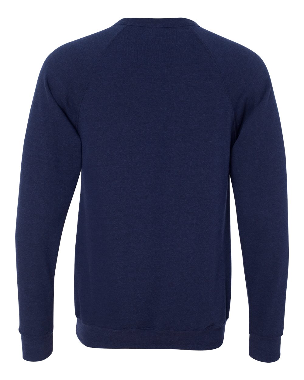 Unisex Sponge Fleece Raglan Crewneck Sweatshirt - Back - B85106652 - Navy Triblend