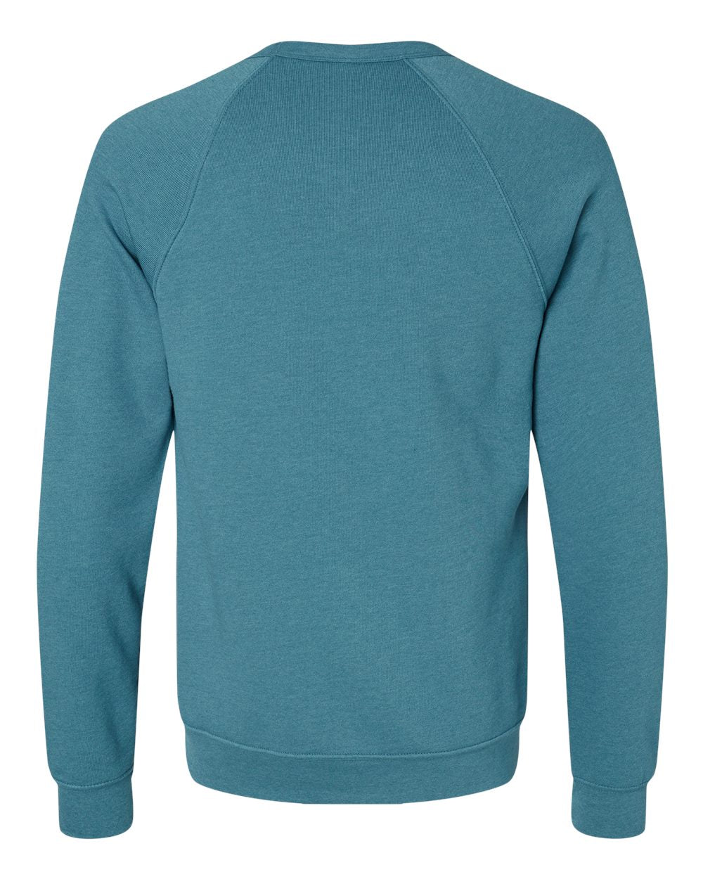 Unisex Sponge Fleece Raglan Crewneck Sweatshirt - Back - B85106762 - Heather Deep Teal