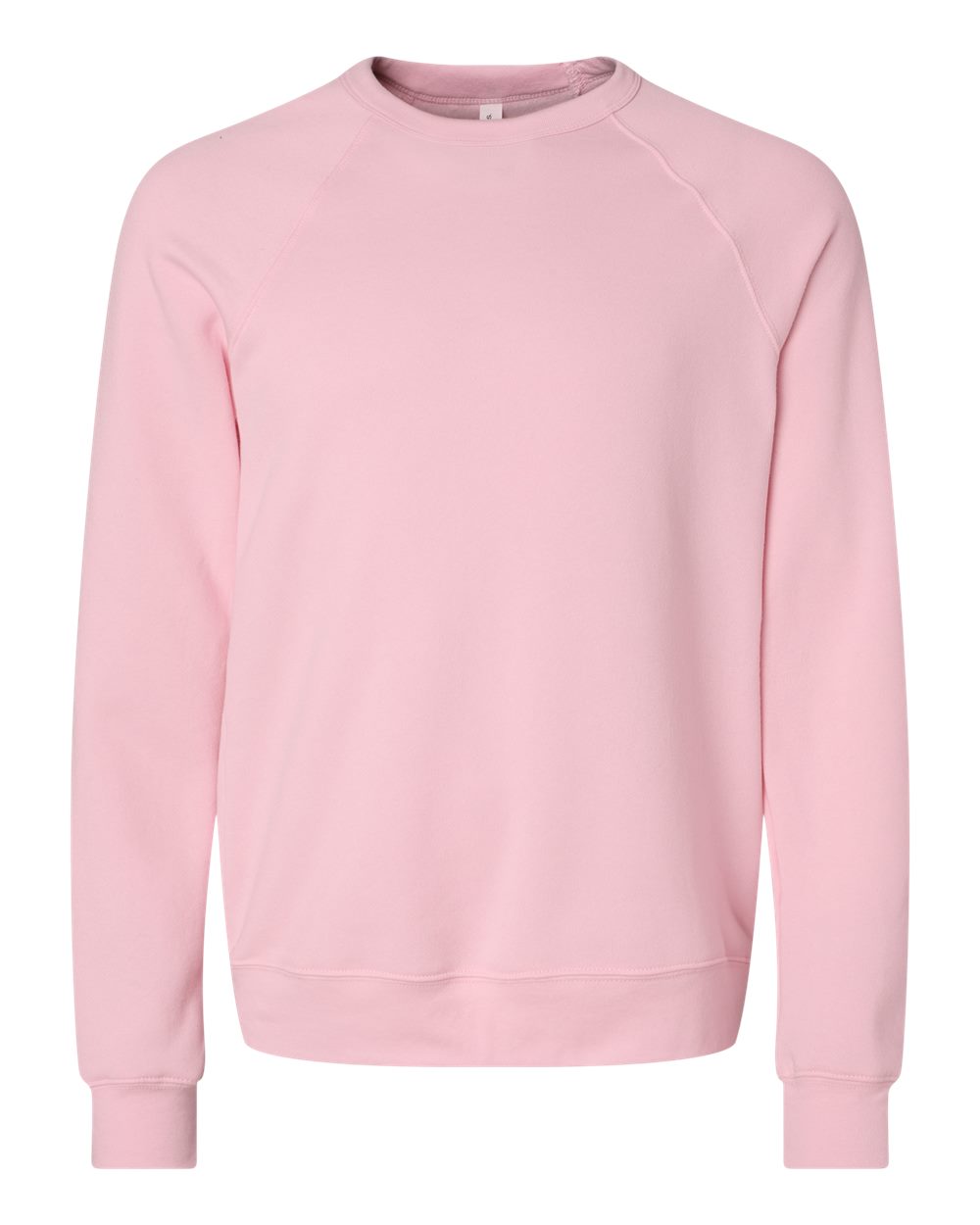 Unisex Sponge Fleece Raglan Crewneck Sweatshirt - Front - B85106122 - Pink