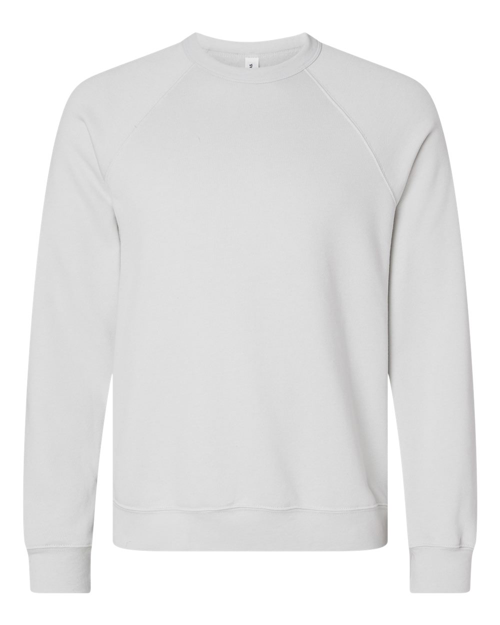Unisex Sponge Fleece Raglan Crewneck Sweatshirt - Front - B85106132 - Silver