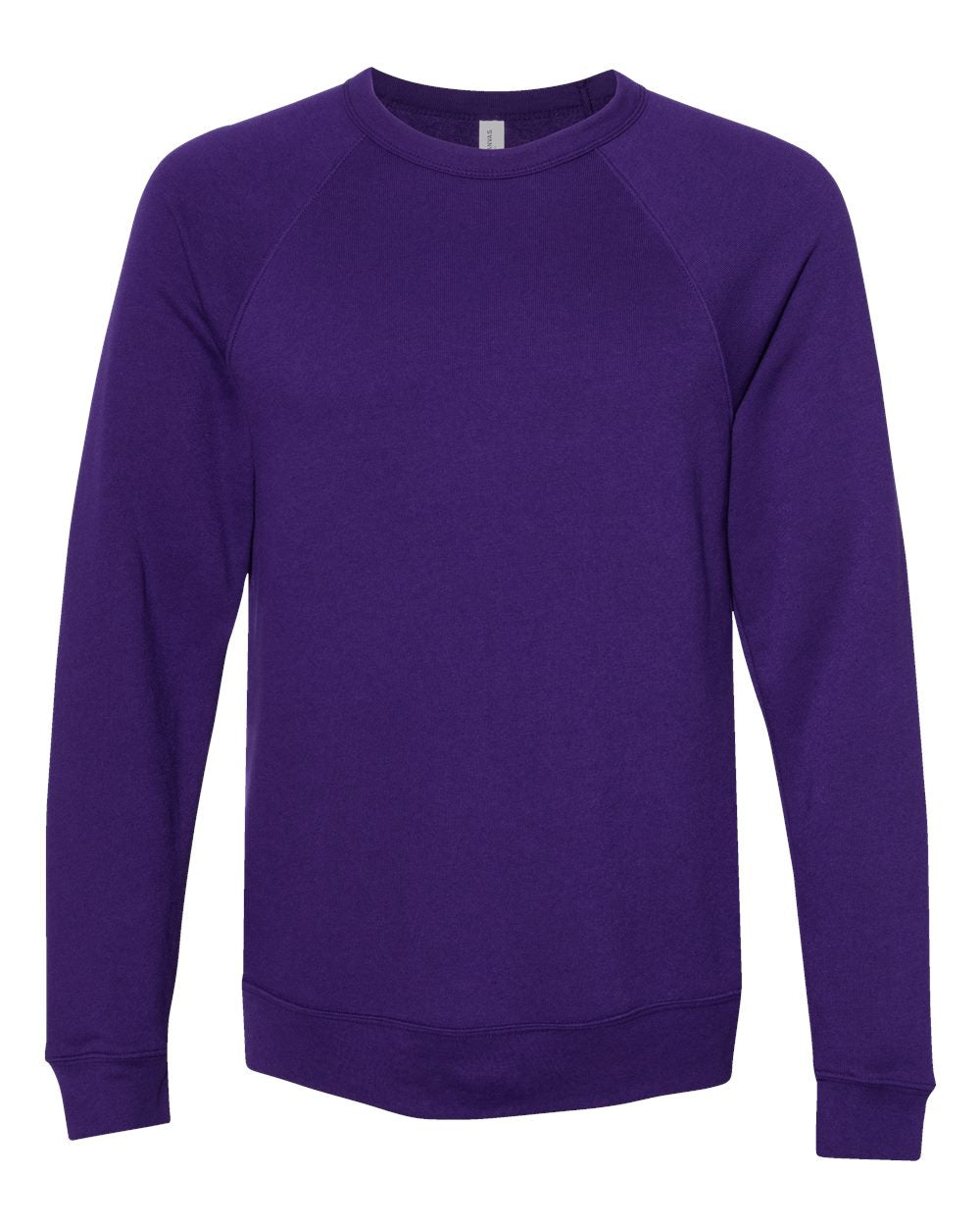 Unisex Sponge Fleece Raglan Crewneck Sweatshirt - Front - B85106162 - Team Purple