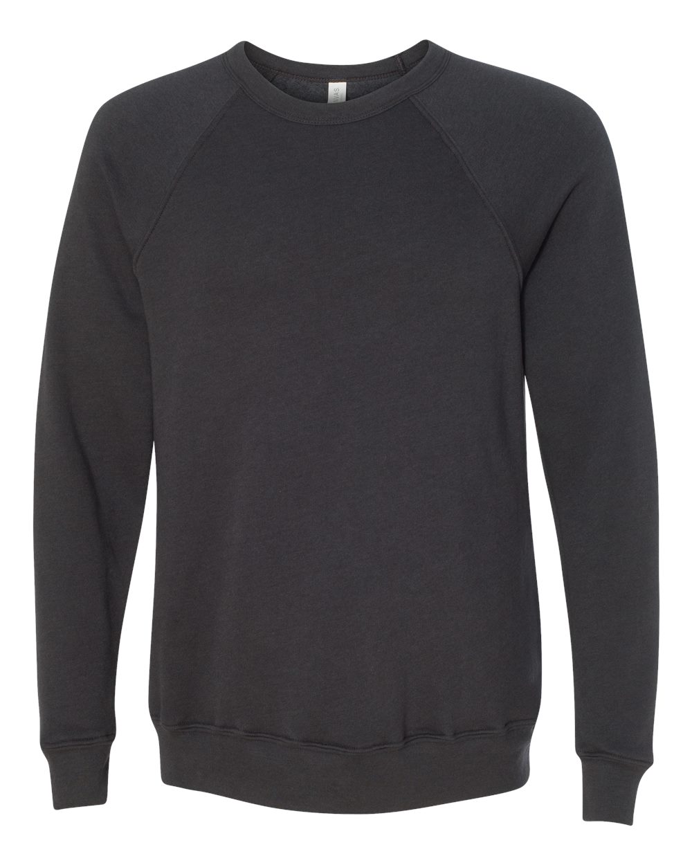 Unisex Sponge Fleece Raglan Crewneck Sweatshirt - Front - B85106202 - Dark Grey
