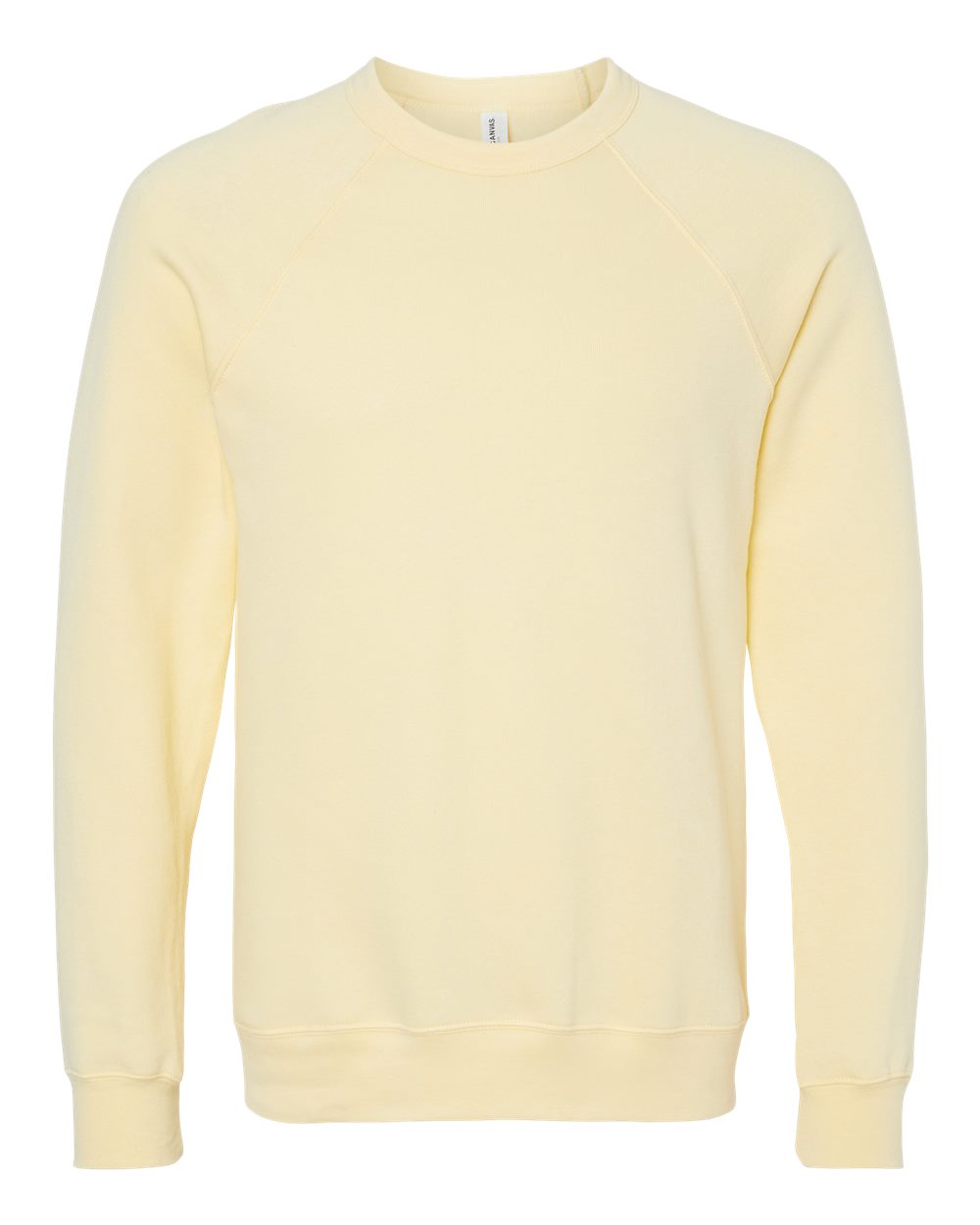Unisex Sponge Fleece Raglan Crewneck Sweatshirt - Front - B85106242 - French Vanilla