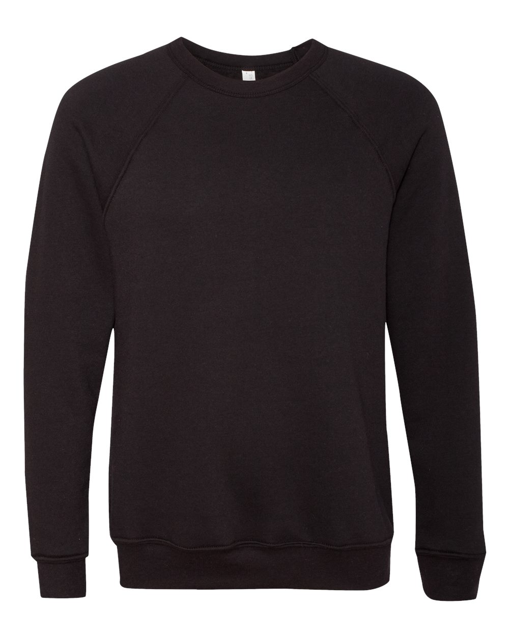 Unisex Sponge Fleece Raglan Crewneck Sweatshirt - Front - B85106492 - Black