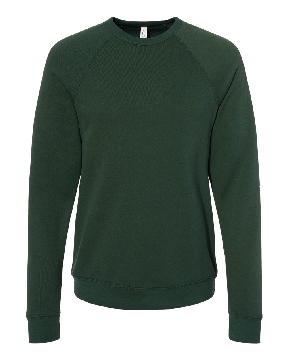 Unisex Sponge Fleece Raglan Crewneck Sweatshirt - Front - B85106522 - Forest