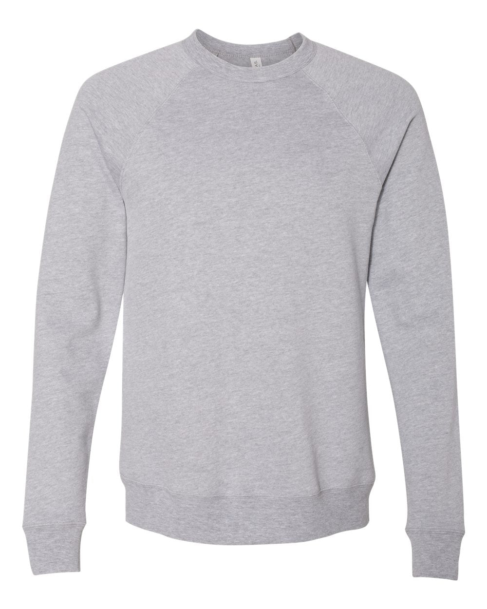 Unisex Sponge Fleece Raglan Crewneck Sweatshirt - Front - B85106572 - Athletic Heather