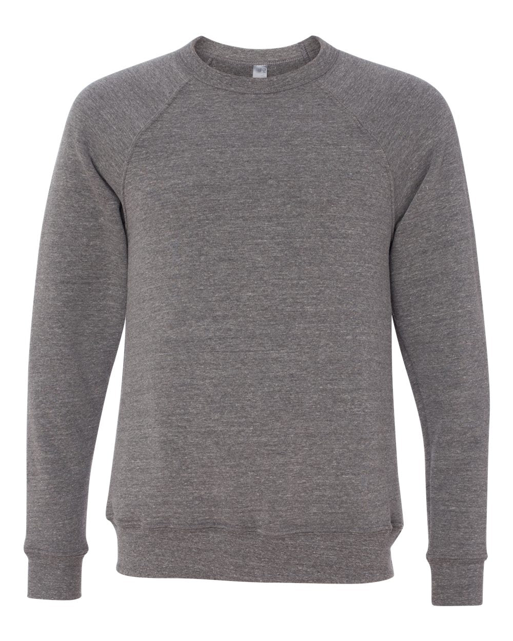 Unisex Sponge Fleece Raglan Crewneck Sweatshirt - Front - B85106582 - Grey Triblend
