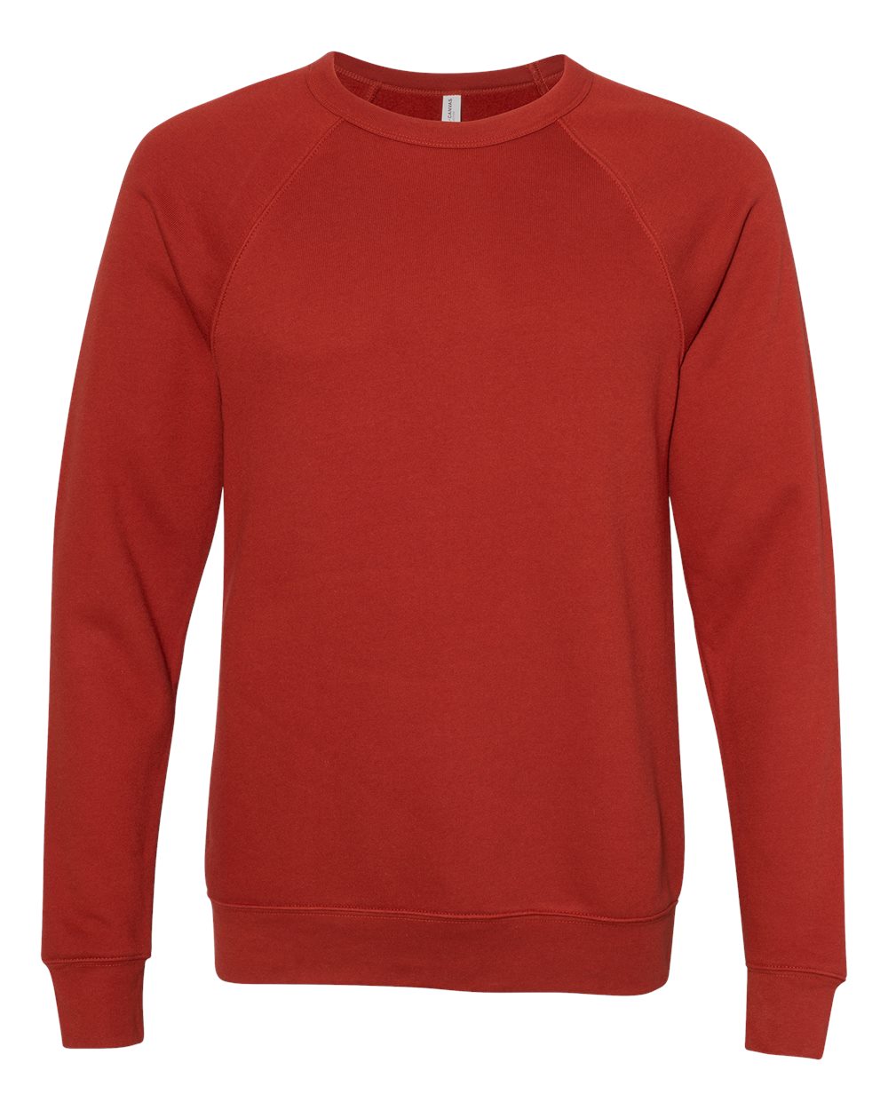 Unisex Sponge Fleece Raglan Crewneck Sweatshirt - Front - B85106612 - Brick