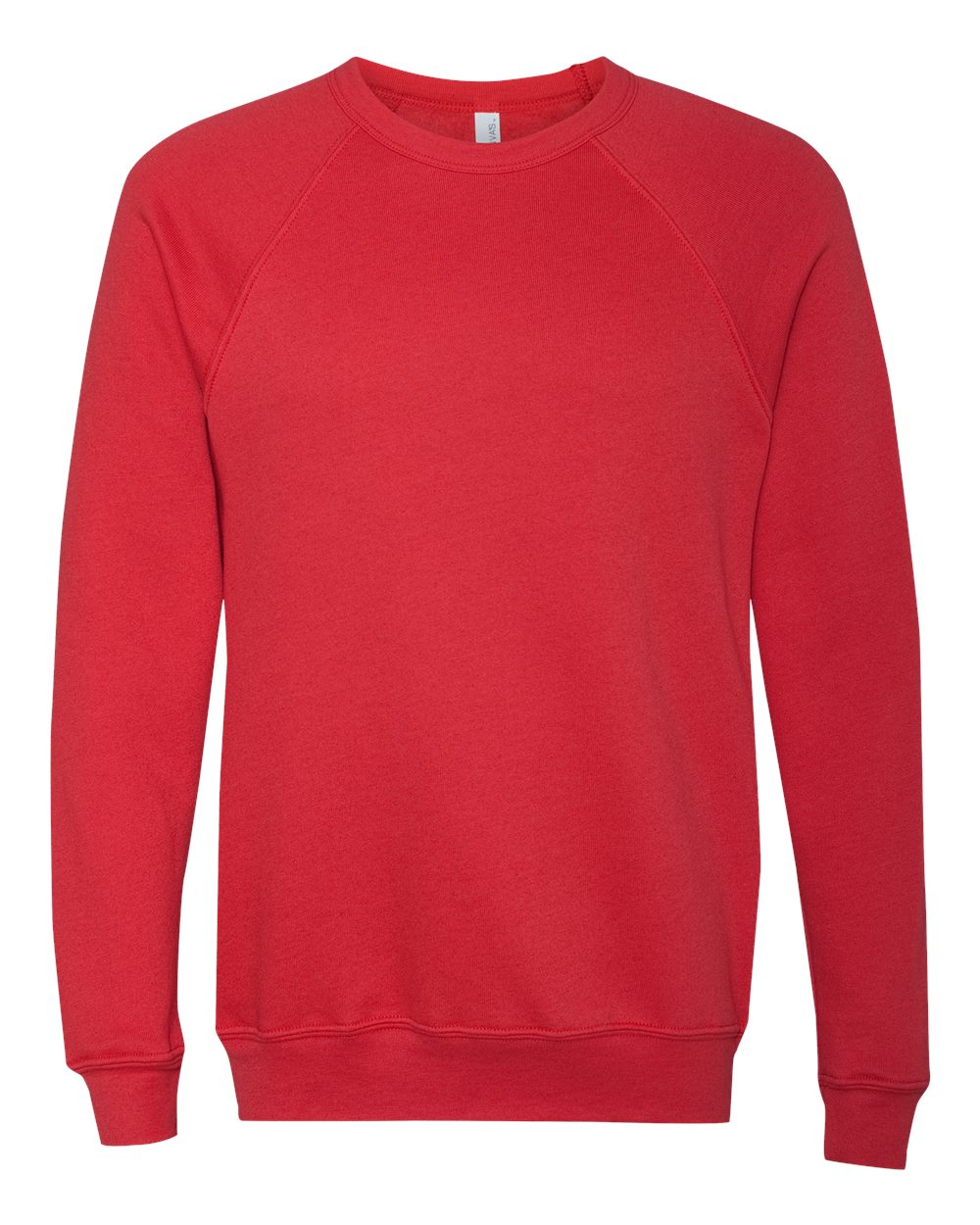 Unisex Sponge Fleece Raglan Crewneck Sweatshirt - Front - B85106622 - Red