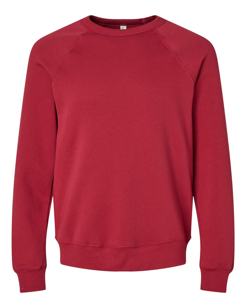 Unisex Sponge Fleece Raglan Crewneck Sweatshirt - Front - B85106642 - Cardinal