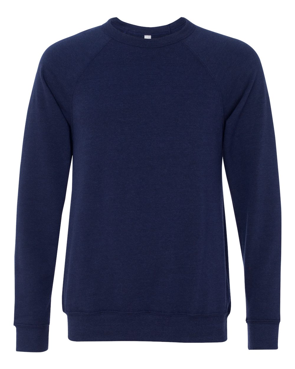 Unisex Sponge Fleece Raglan Crewneck Sweatshirt - Front - B85106652 - Navy Triblend