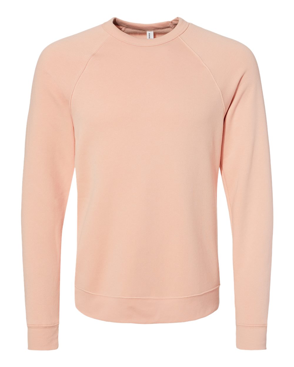 Unisex Sponge Fleece Raglan Crewneck Sweatshirt - Front - B85106672 - Peach