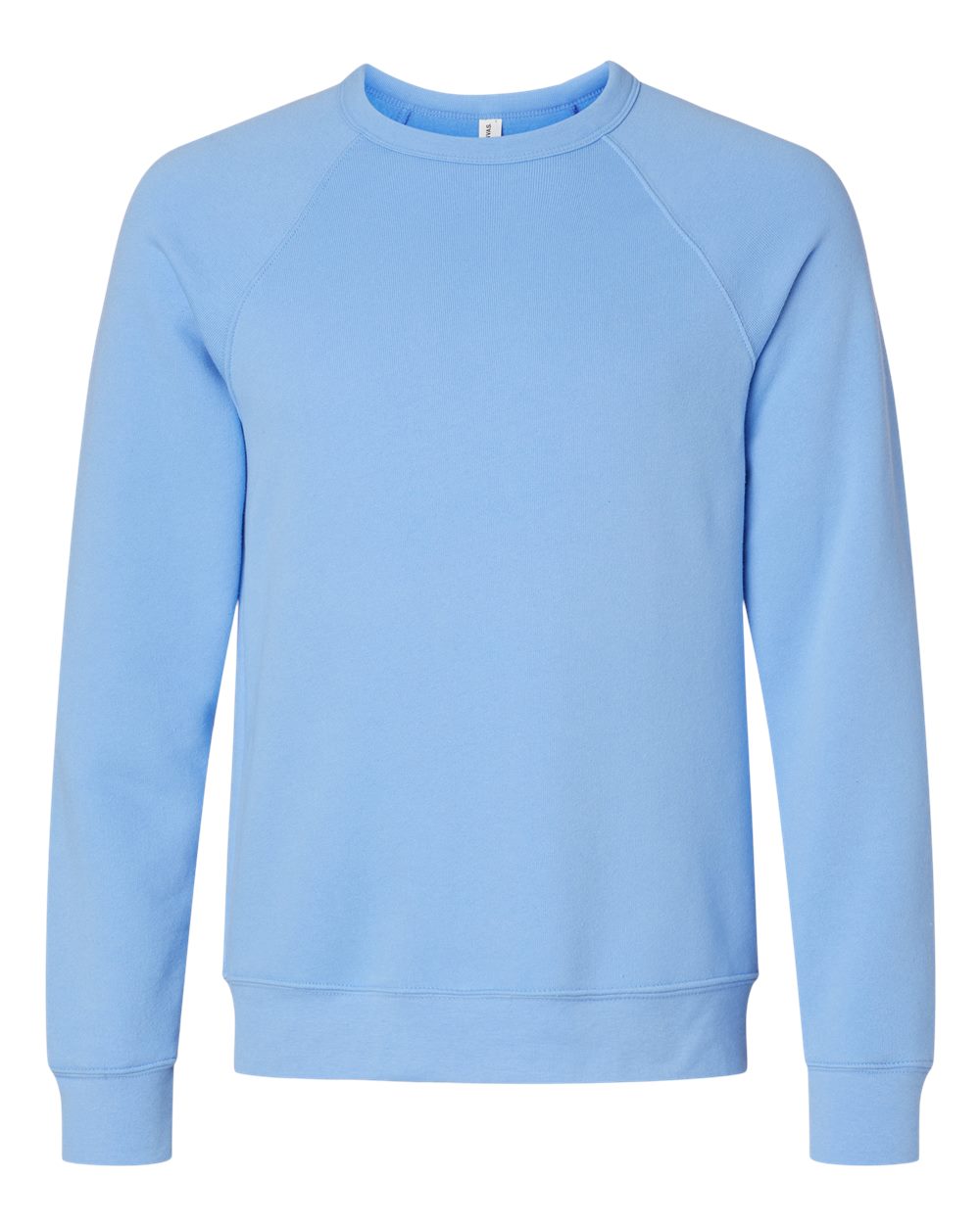 Unisex Sponge Fleece Raglan Crewneck Sweatshirt - Front - B85106682 - Carolina Blue