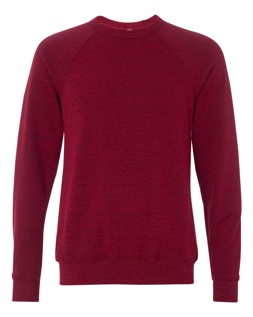 Unisex Sponge Fleece Raglan Crewneck Sweatshirt - Front - B85106702 - Cardinal Triblend