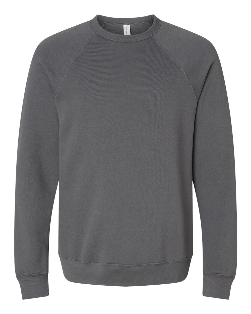 Unisex Sponge Fleece Raglan Crewneck Sweatshirt - Front - B85106852 - Asphalt