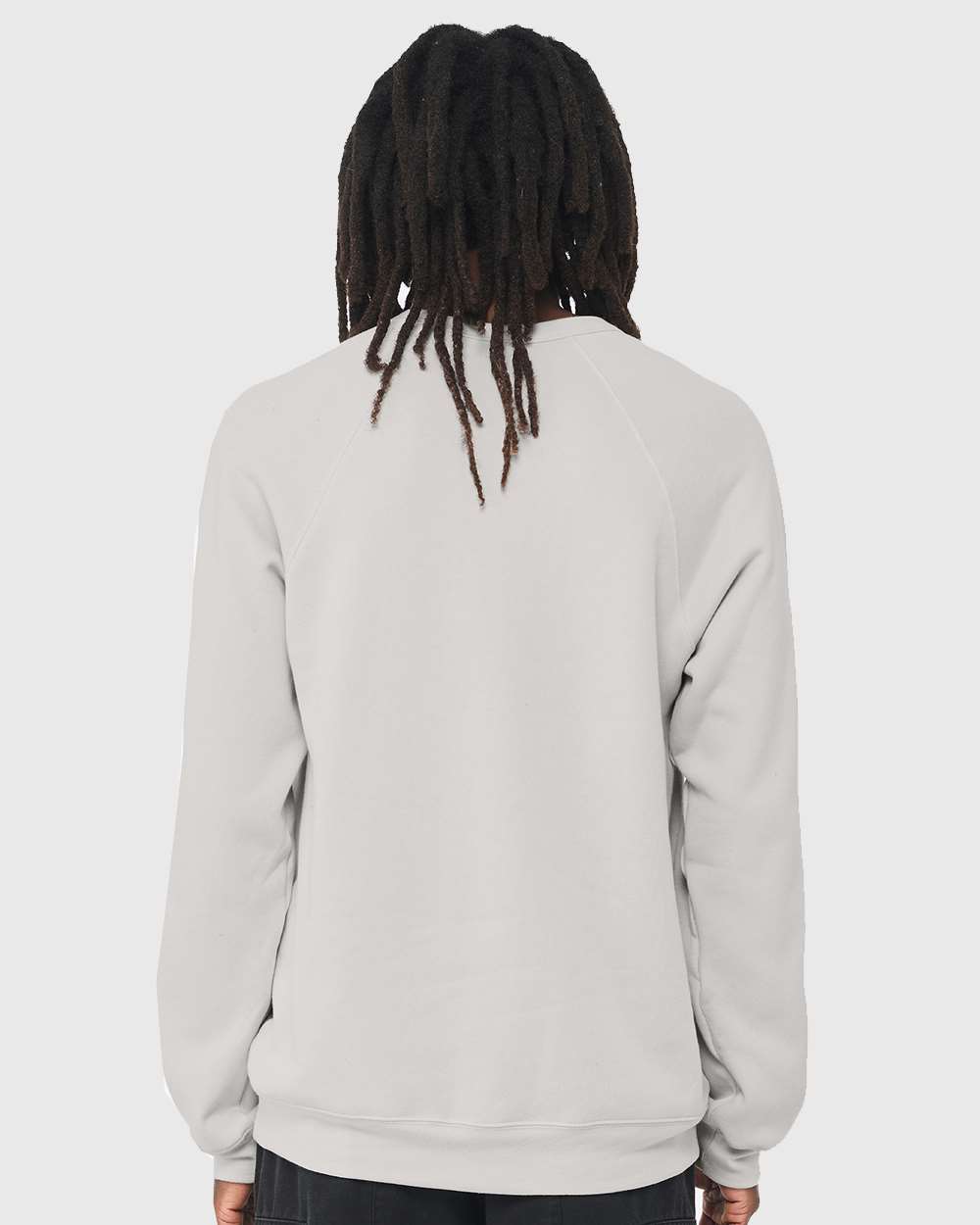 Unisex Sponge Fleece Raglan Crewneck Sweatshirt - OnModelBack - B85106132 - Silver