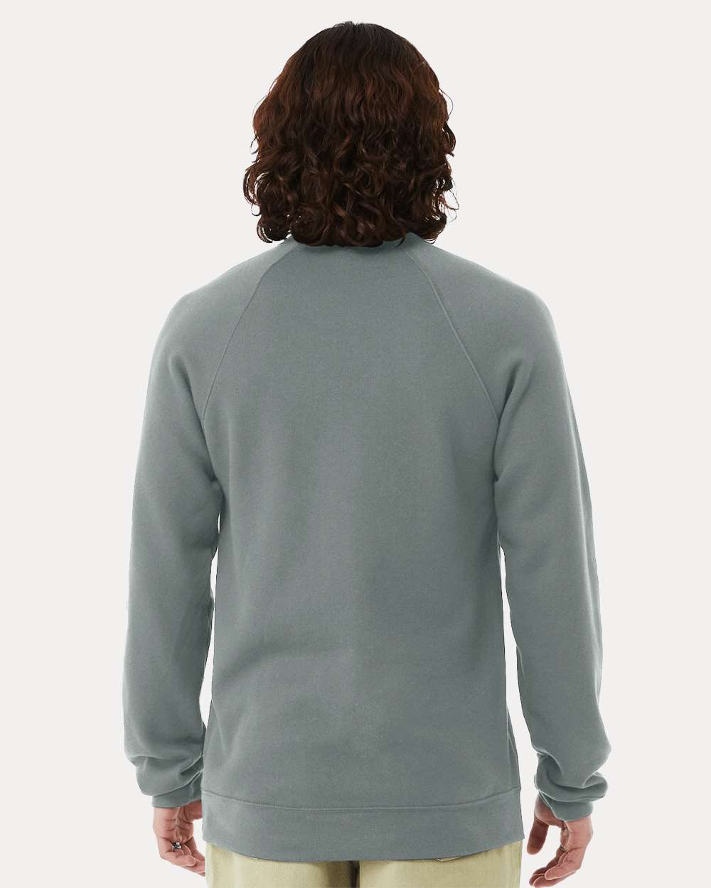 Unisex Sponge Fleece Raglan Crewneck Sweatshirt - OnModelBack - B85106182 - Blue Storm