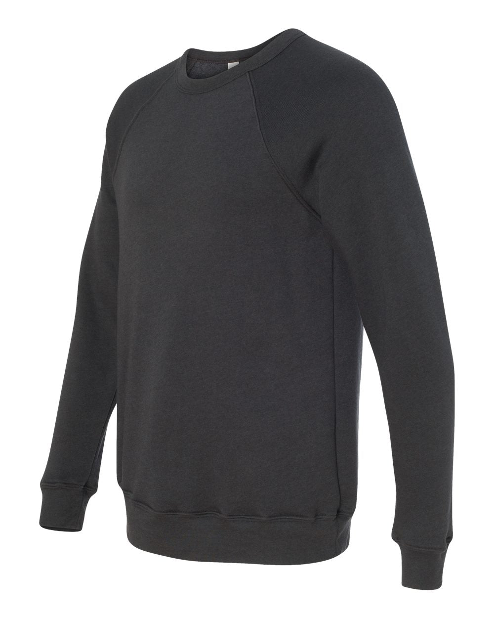 Unisex Sponge Fleece Raglan Crewneck Sweatshirt - Side - B85106202 - Dark Grey