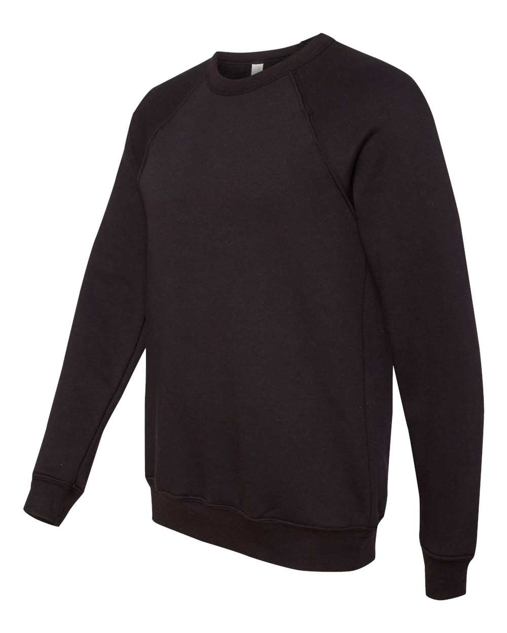 Unisex Sponge Fleece Raglan Crewneck Sweatshirt - Side - B85106492 - Black