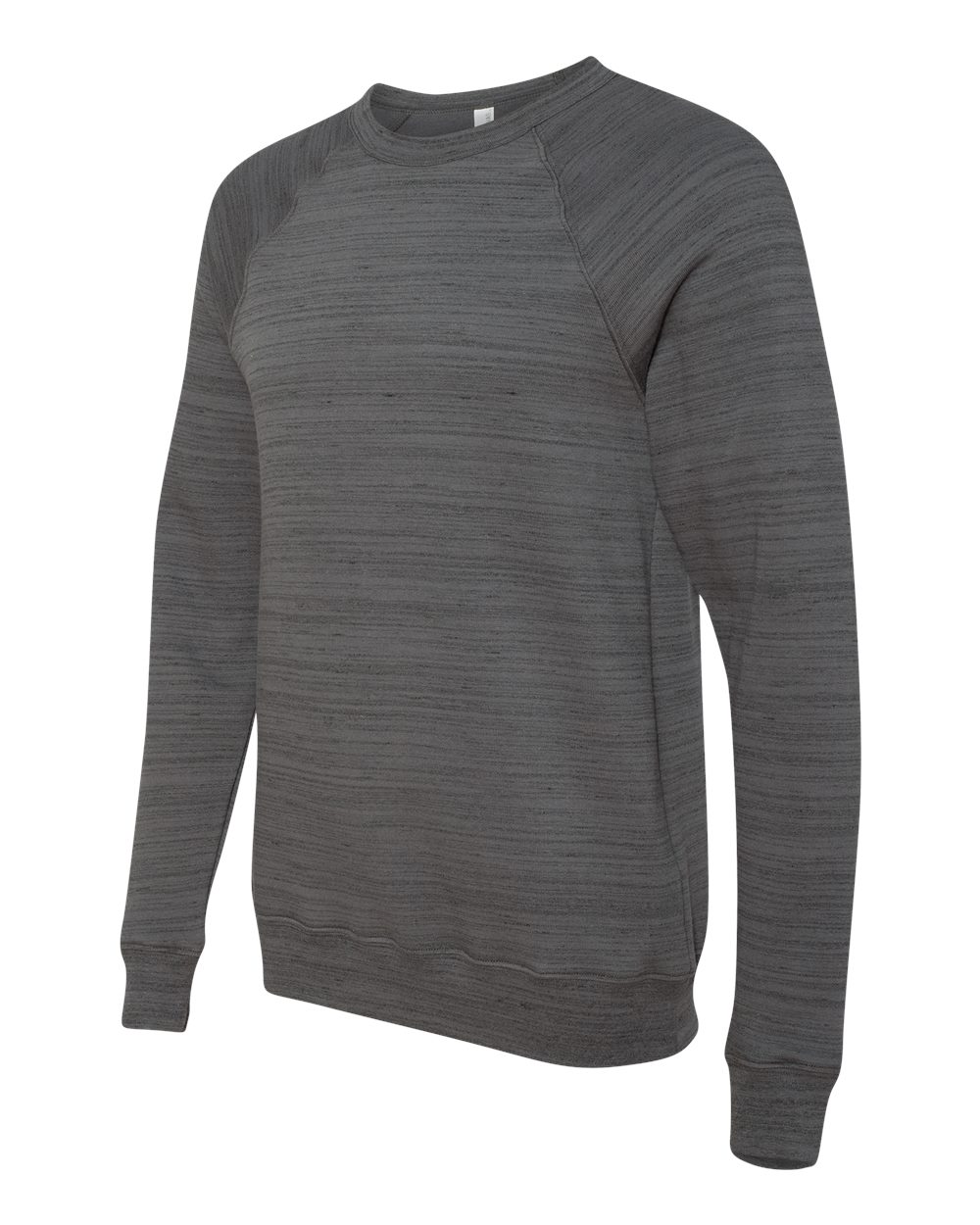 Unisex Sponge Fleece Raglan Crewneck Sweatshirt - Side - B85106512 - Dark Grey Marble