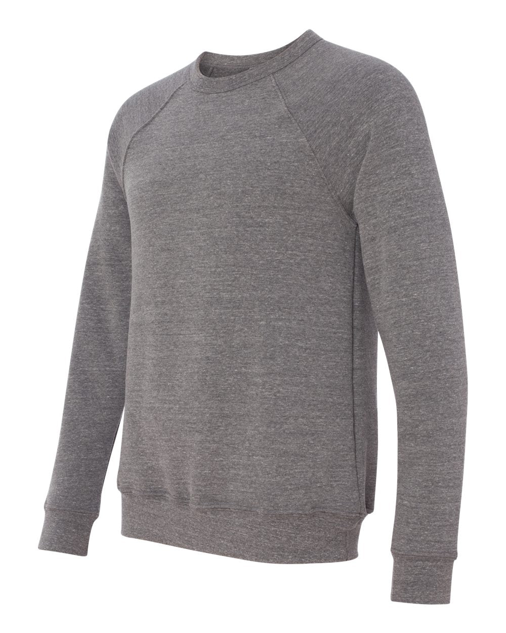 Unisex Sponge Fleece Raglan Crewneck Sweatshirt - Side - B85106582 - Grey Triblend