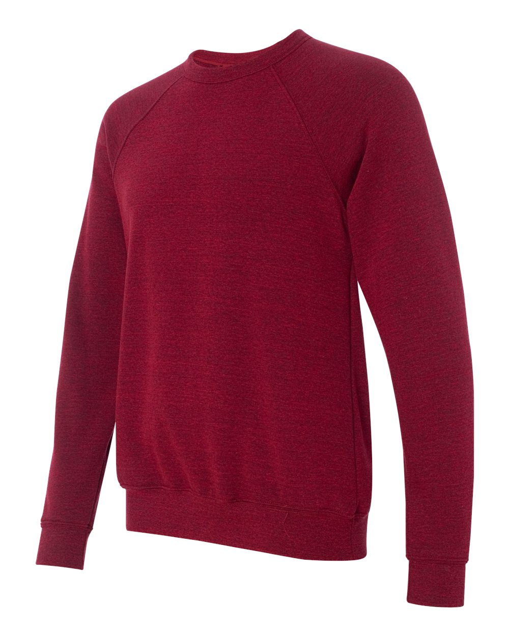 Unisex Sponge Fleece Raglan Crewneck Sweatshirt - Side - B85106702 - Cardinal Triblend