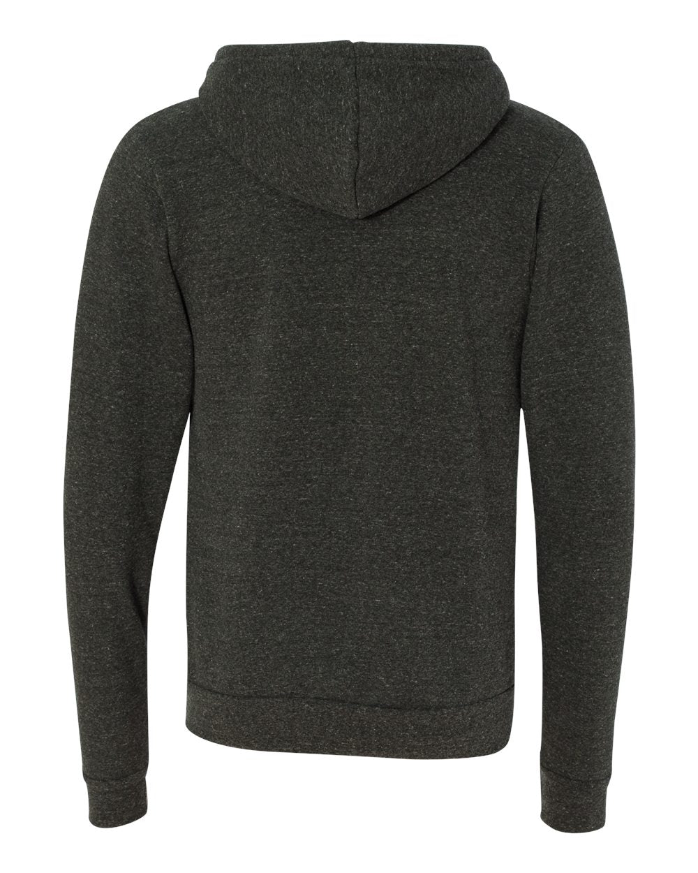 Unisex Triblend Sponge Fleece Full-Zip Hoodie - Back - B84906092 - Charcoal Black Triblend