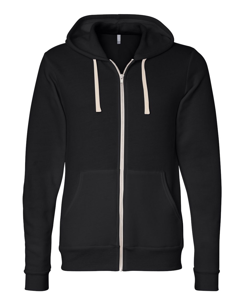 Unisex Triblend Sponge Fleece Full-Zip Hoodie - Front - B84906502 - Solid Black Triblend