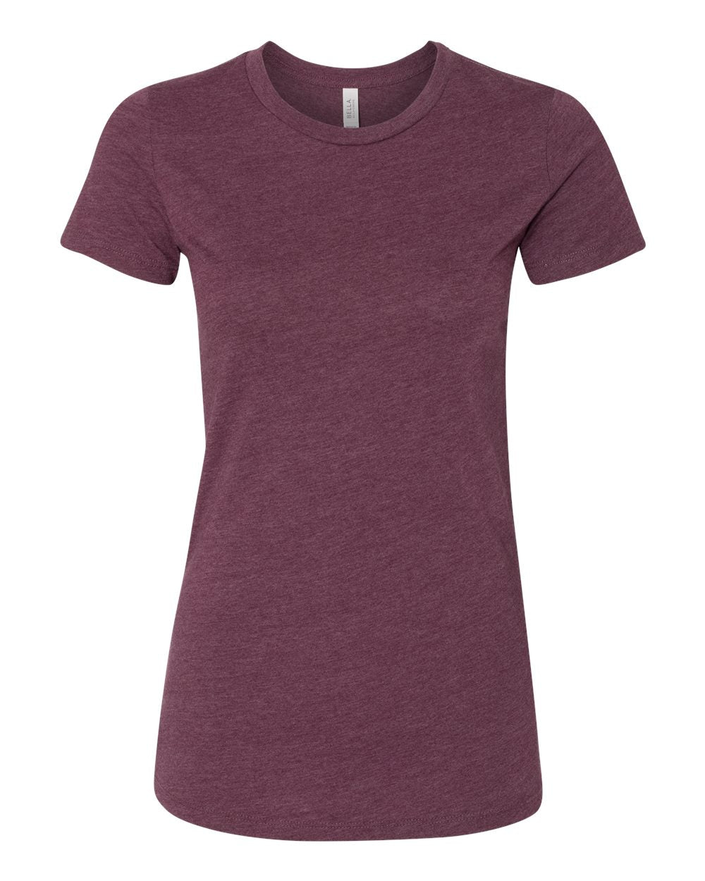 Women's Slim Fit Tee - Front - B50306543 - Heather Maroon